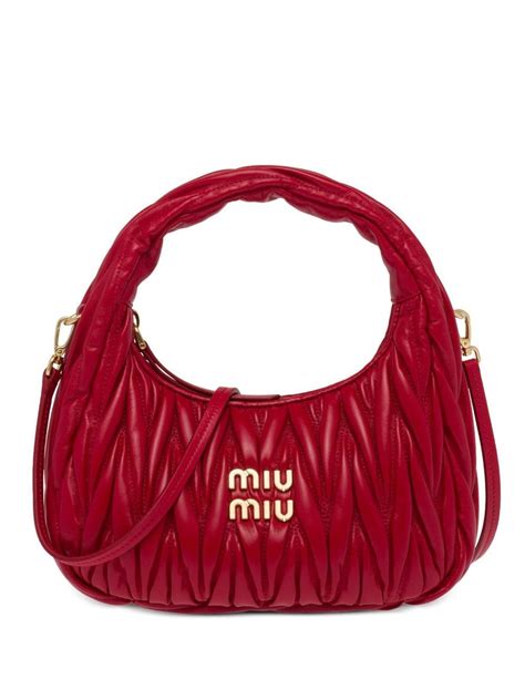 miu miu leather shoulder bag|farfetch miumiou bags.